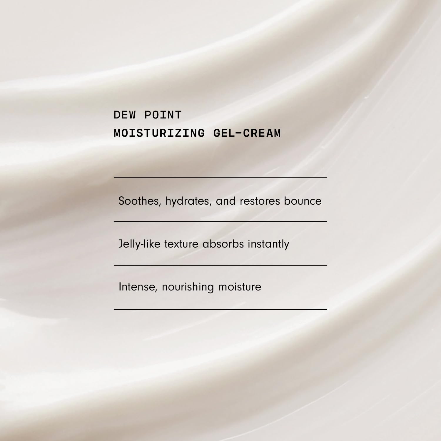 Versed Dew Point Gel Moisturizer applied on cheek shows fast absorption