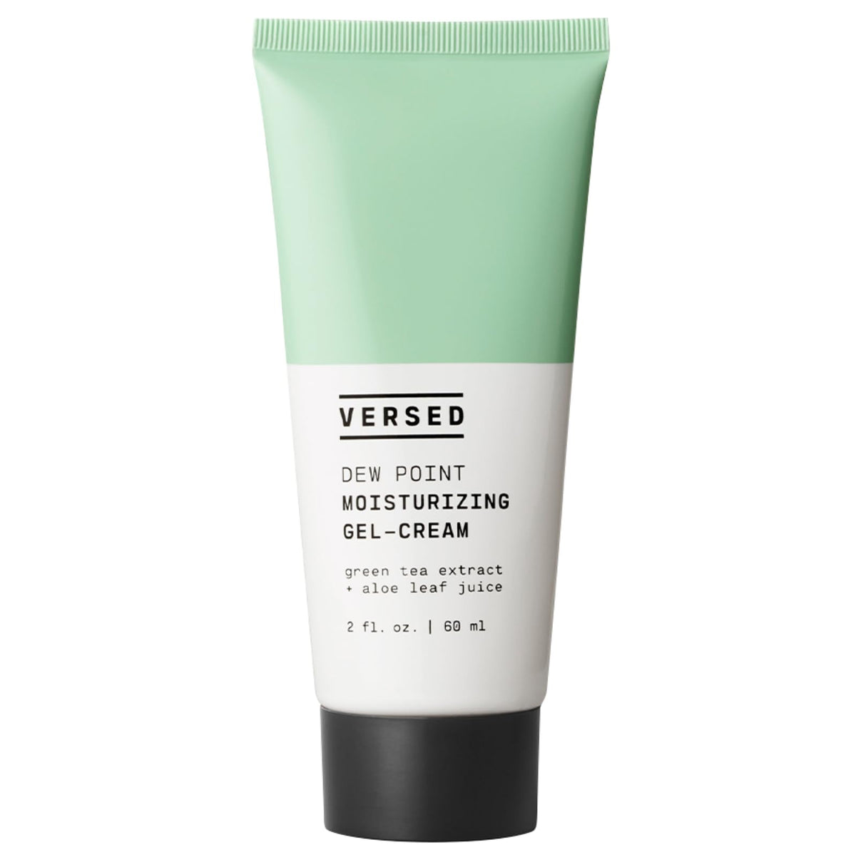 Versed Dew Point Gel Moisturizer bottle closeup shows lightweight hydration