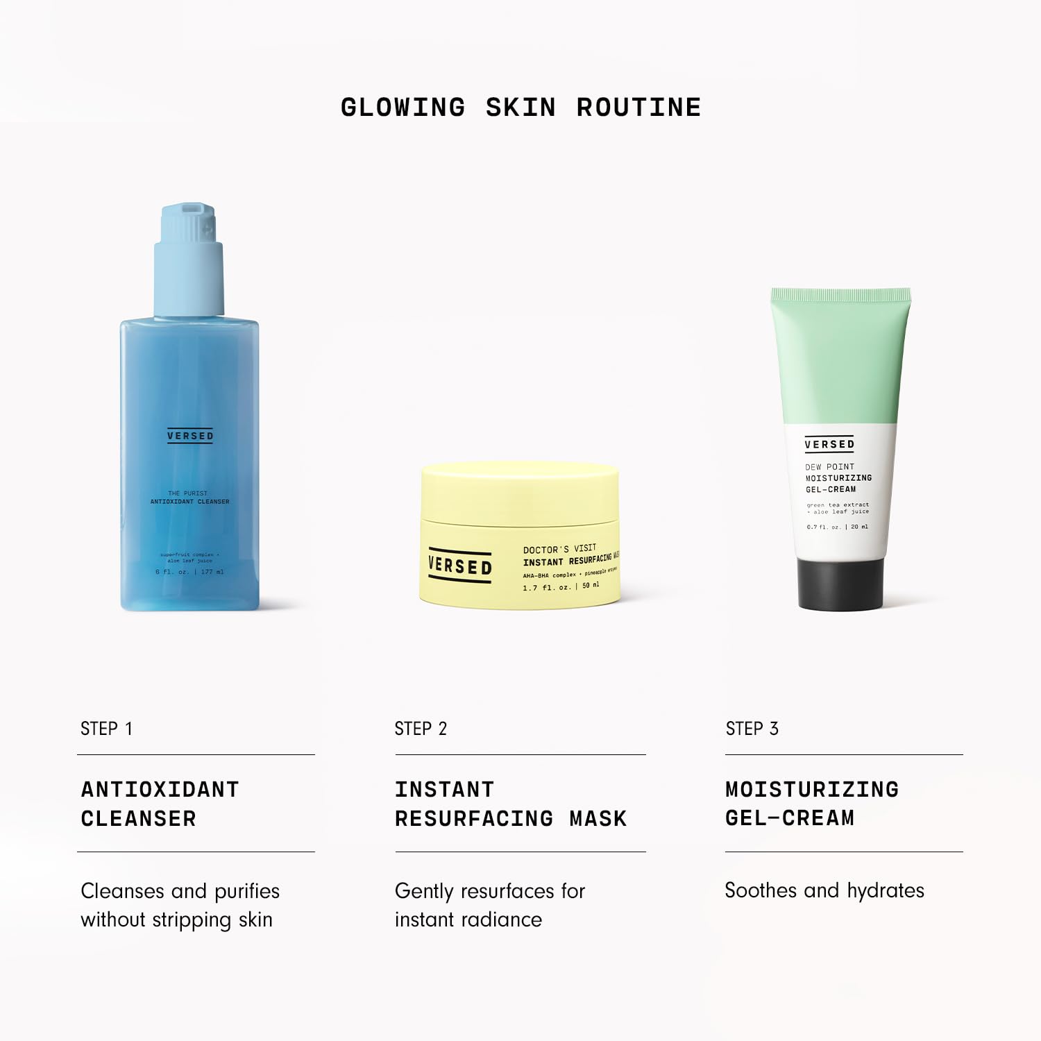 After-use glow from Versed Doctor's Visit Mask