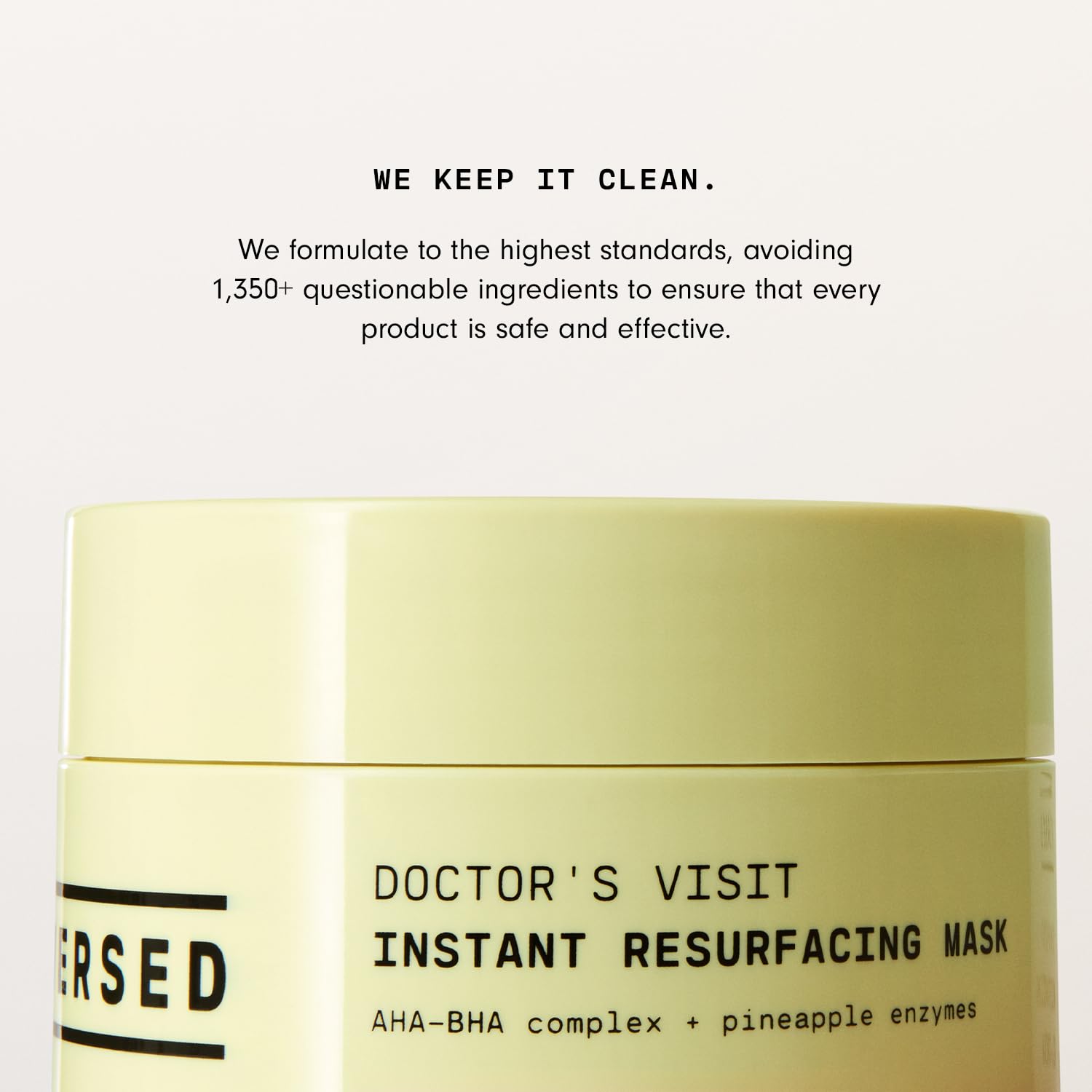 Creamy texture of Versed Doctor's Visit Mask in jar close-up