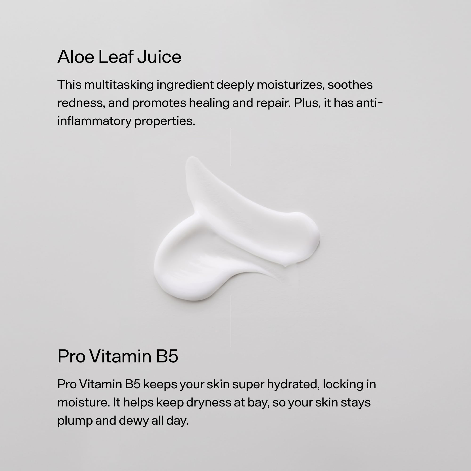 Versed cleanser with aloe leaf image emphasizing soothing hydration for dry skin.