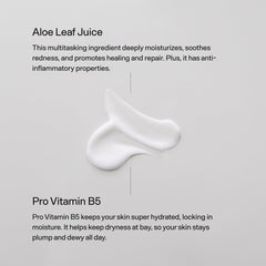 Versed cleanser with aloe leaf image emphasizing soothing hydration for dry skin.