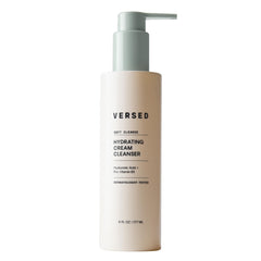 Versed Gentle Hydrating Cleanser bottle demonstrating fragrance-free, hydrating formula for dry skin.