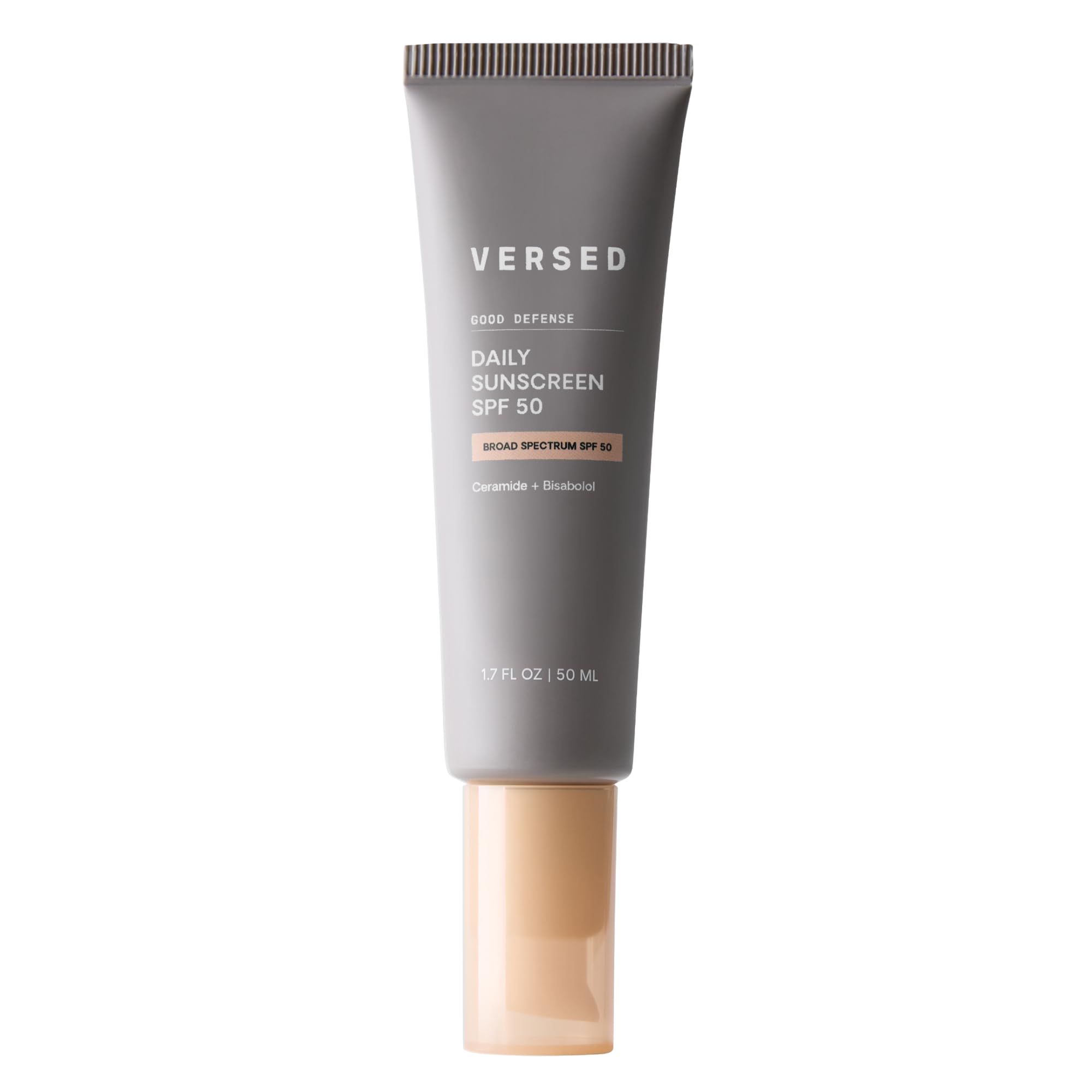 Versed Good Defense Sunscreen bottle with pump for easy daily protection