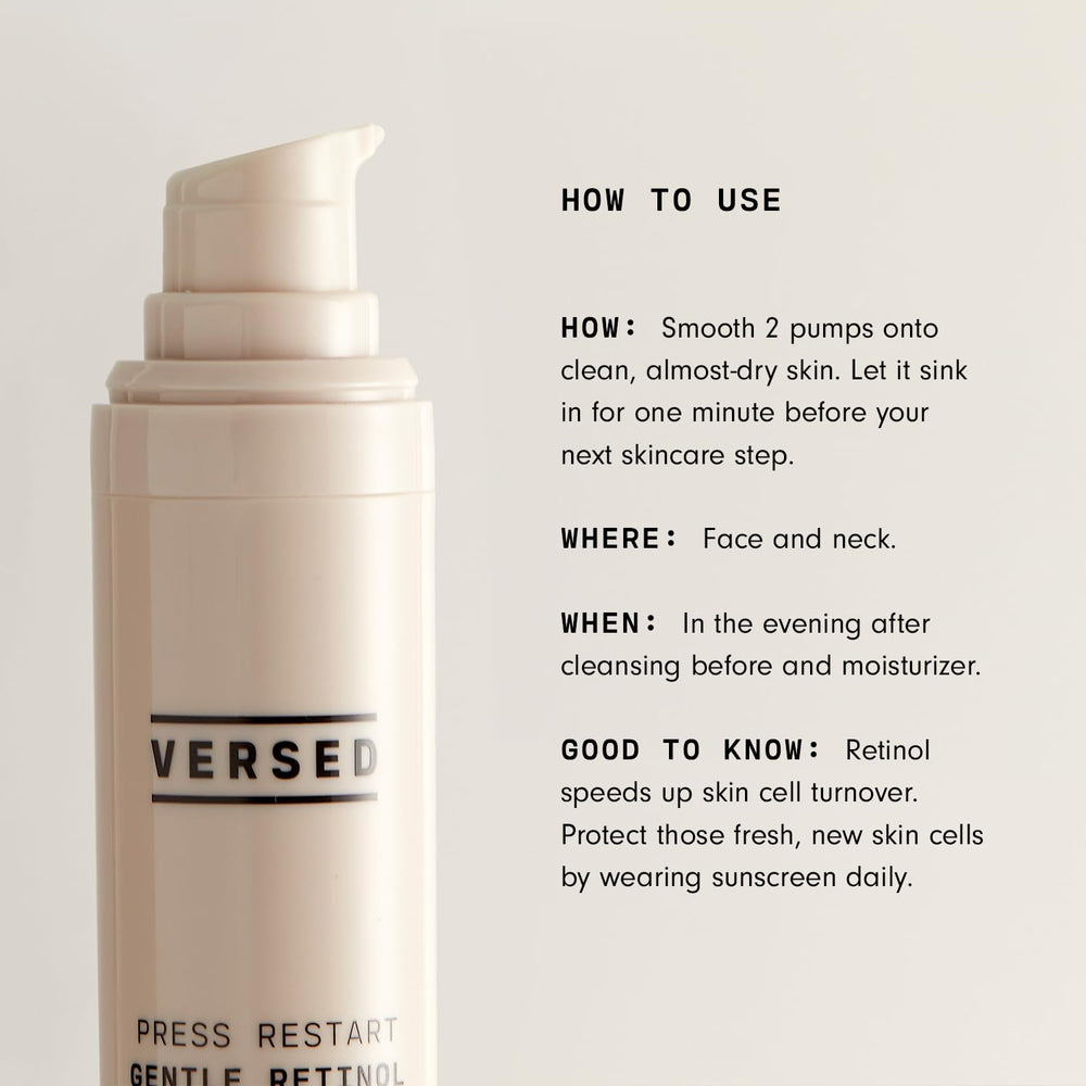 Versed Press Restart on night routine highlights gentle anti-aging potential for sensitive skin
