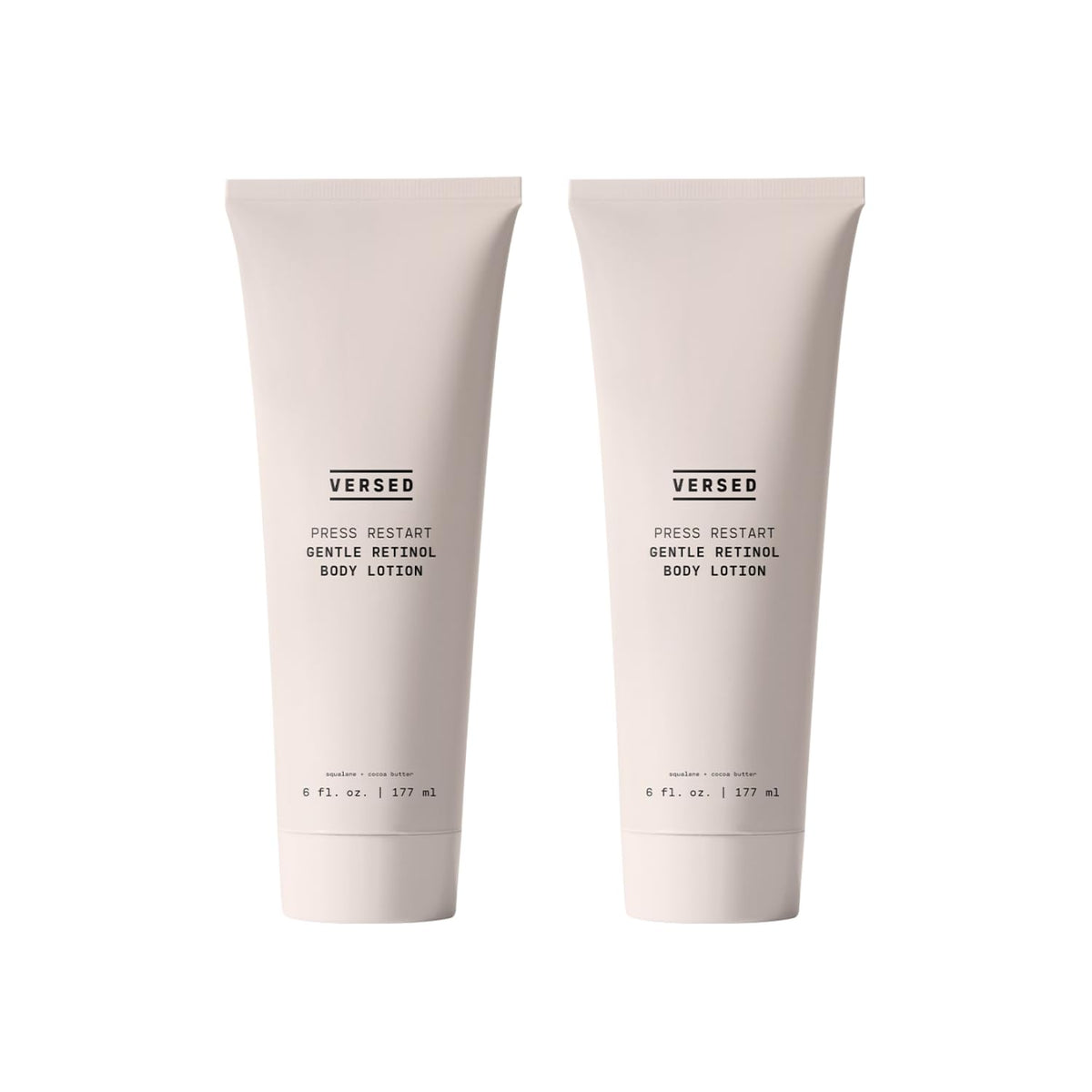 Versed Press Restart retinol body lotion bottle shows easy nightly use