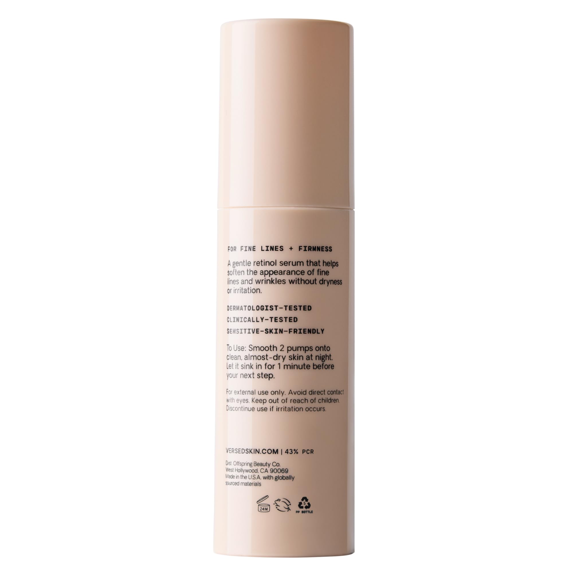 Versed Press Restart box packaging exterior highlights clean, gentle skincare promise.