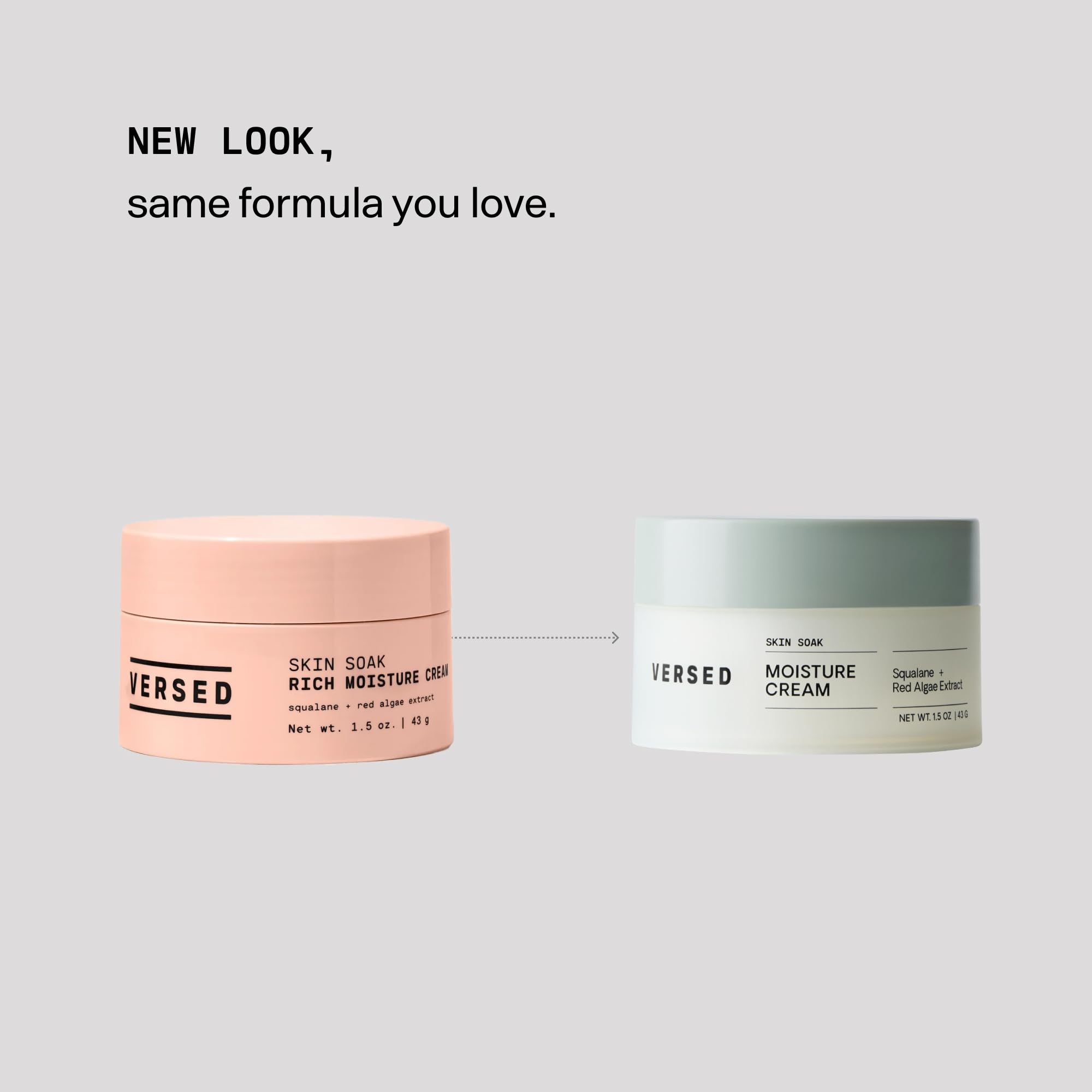 Versed Skin Soak Rich Moisture face cream texture swatch highlights non-greasy finish for nighttime use