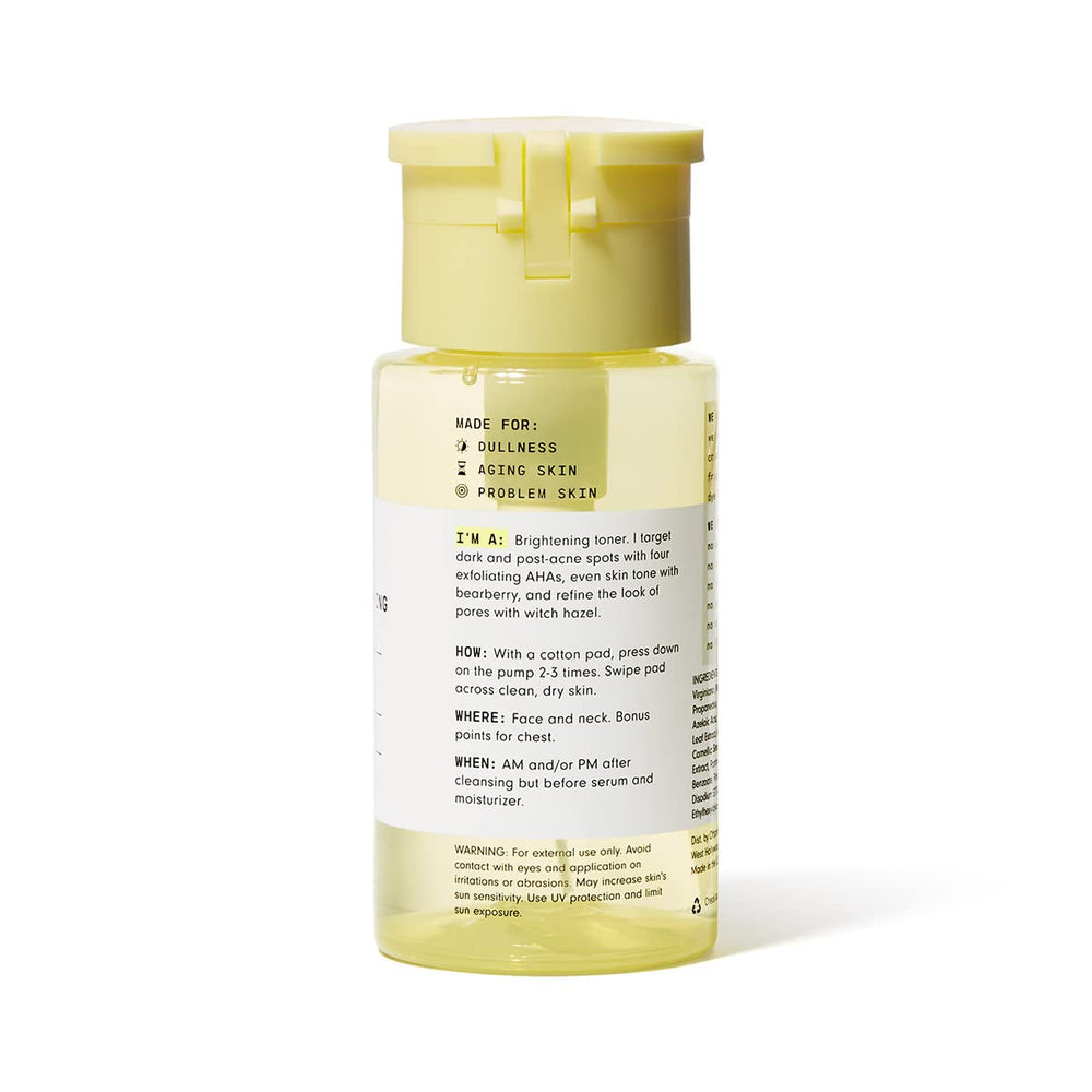 Versed Weekend Glow pump action shows controlled, daily exfoliant release for consistent use.