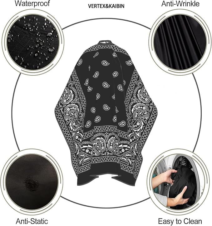 VERTEX&KAIBIN barber cape easy to clean and quick to dry for busy salons.