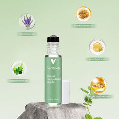 VERTISOOTH Vertisoothe roller applying to temples for fast, calming relief.