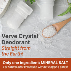 Verve CULTURE alum stone roll-on demonstrates clean, residue-free underarm refreshment.