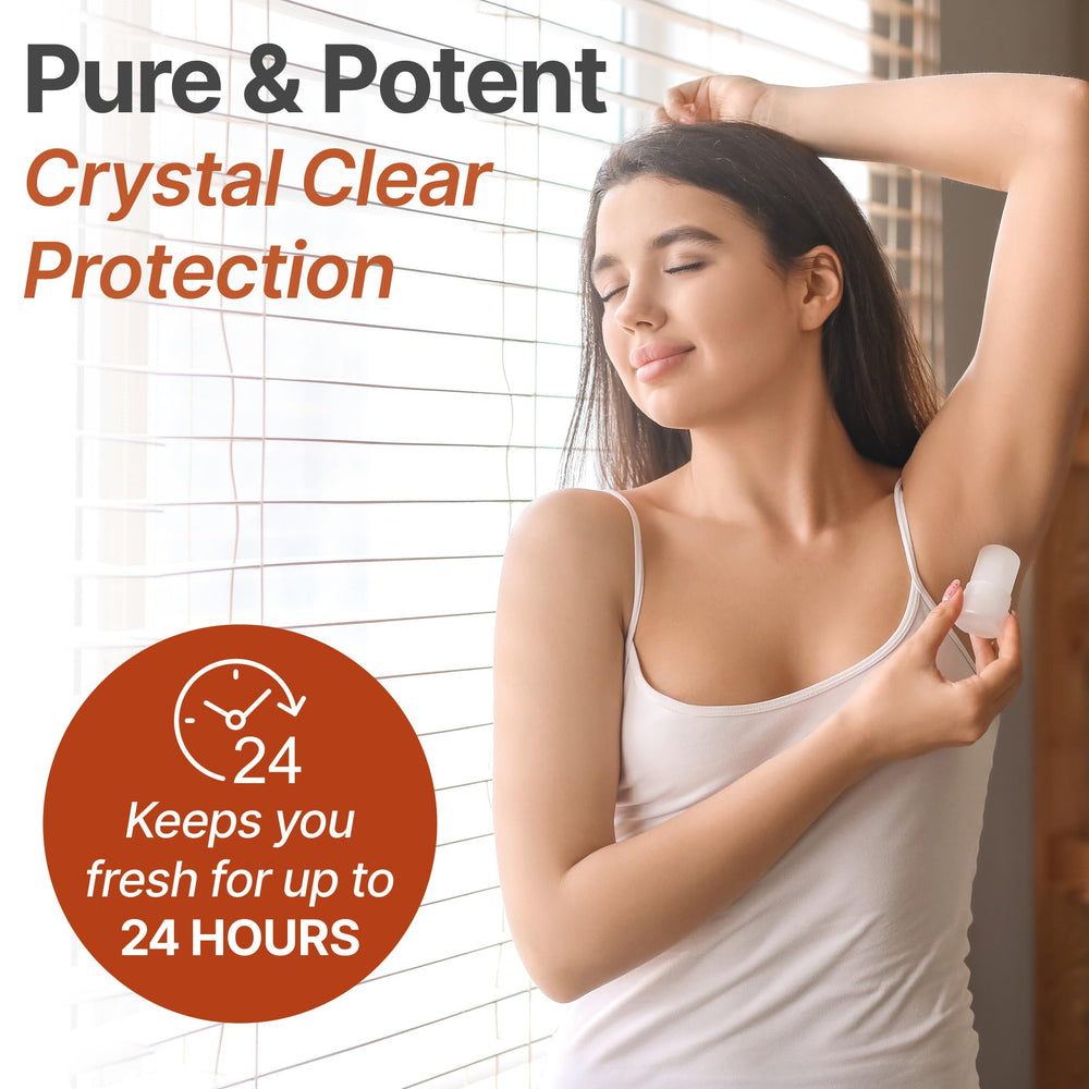 Verve CULTURE crystal deodorant stick close-up reveals natural mineral salt texture.
