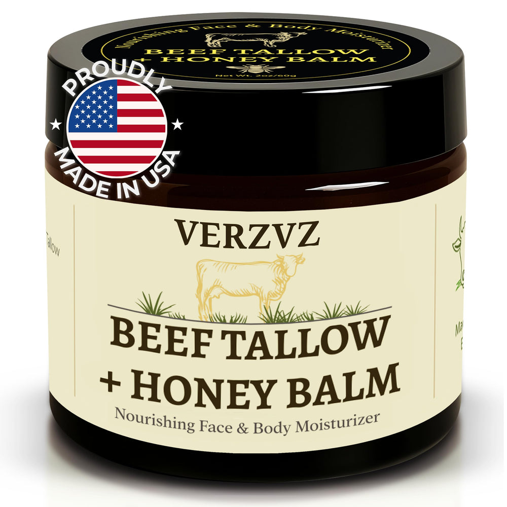 VERZVZ beef-tallow-face-balm-jar demonstrates rich hydration for daily skincare.