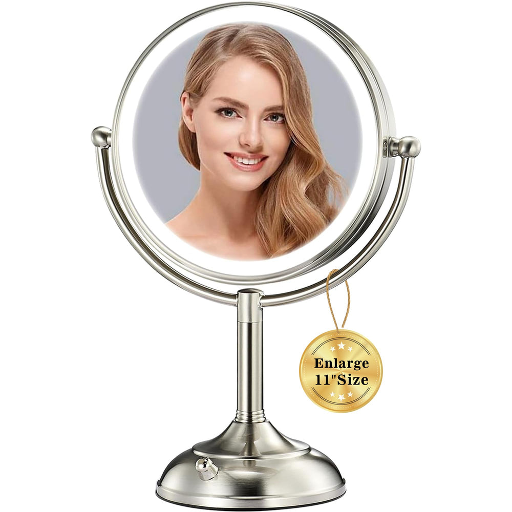 VESAUR 11-8-inch makeup mirror front view showing expansive surface for full-face makeup