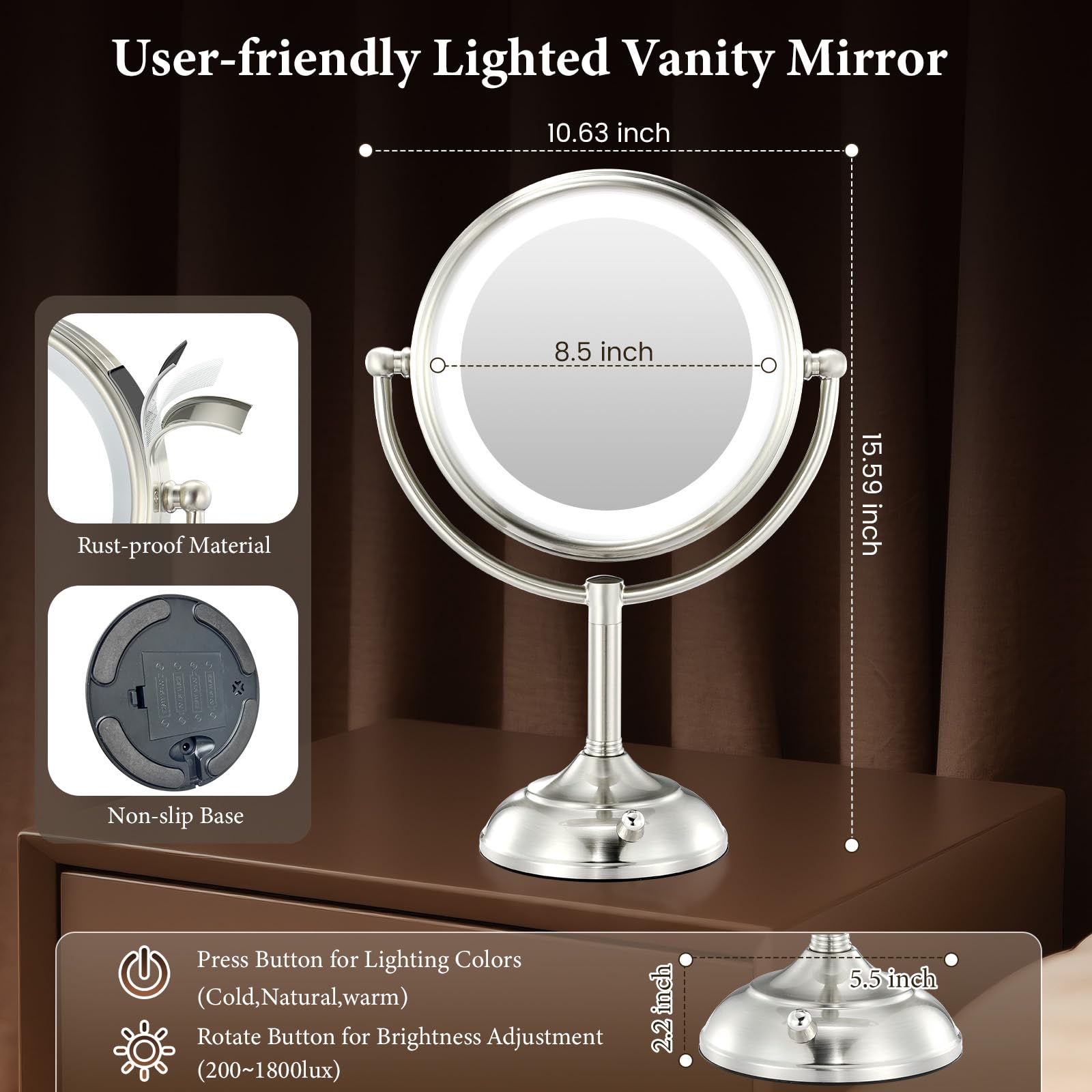 VESAUR true HD magnification 1x-10x-15x for precise detail