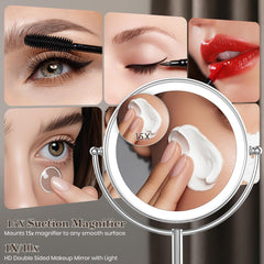 VESAUR upgraded 11in mirror shows 360-degree rotation for flexible angle adjustments.
