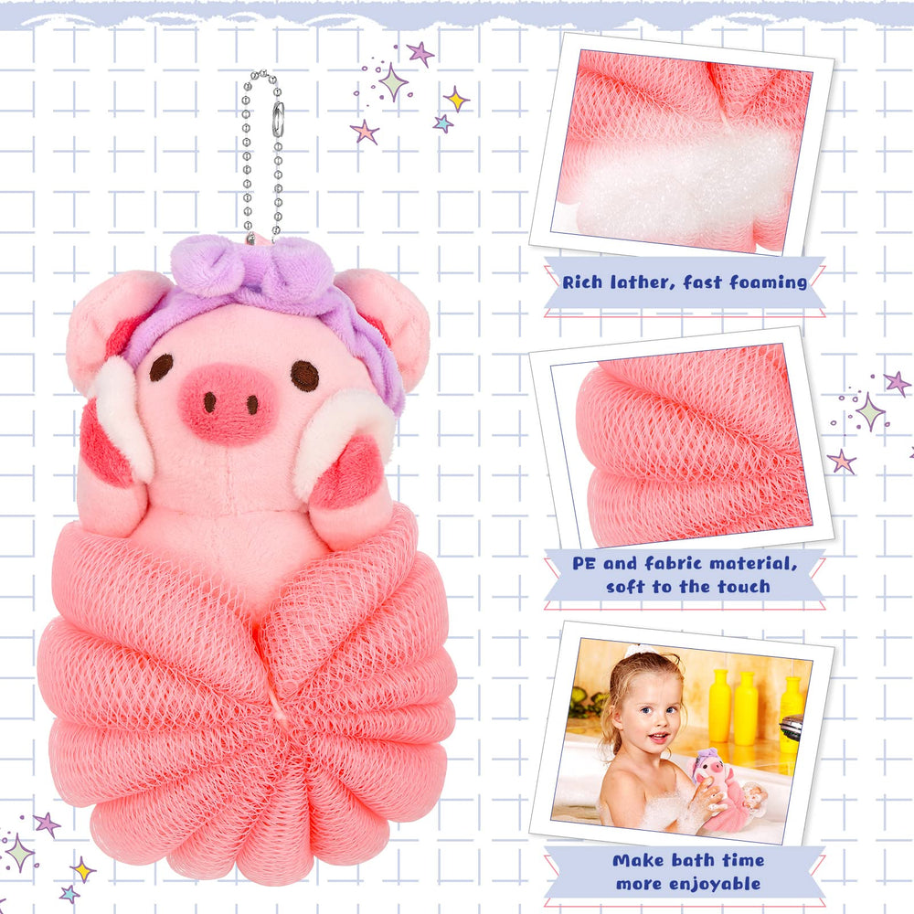 Vesici kids loofah cow-animal style offers bubbly wash for kids