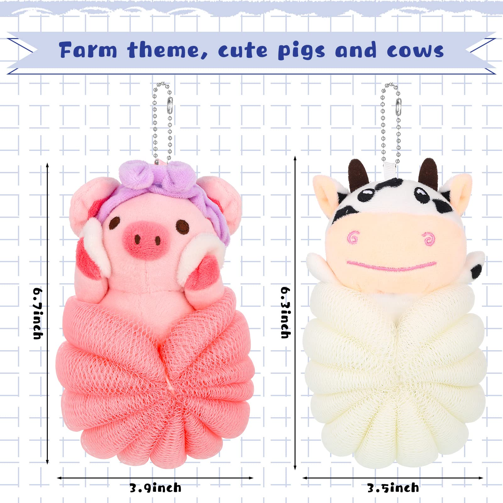 Vesici kids loofah soft-fabric close-up shows gentle texture