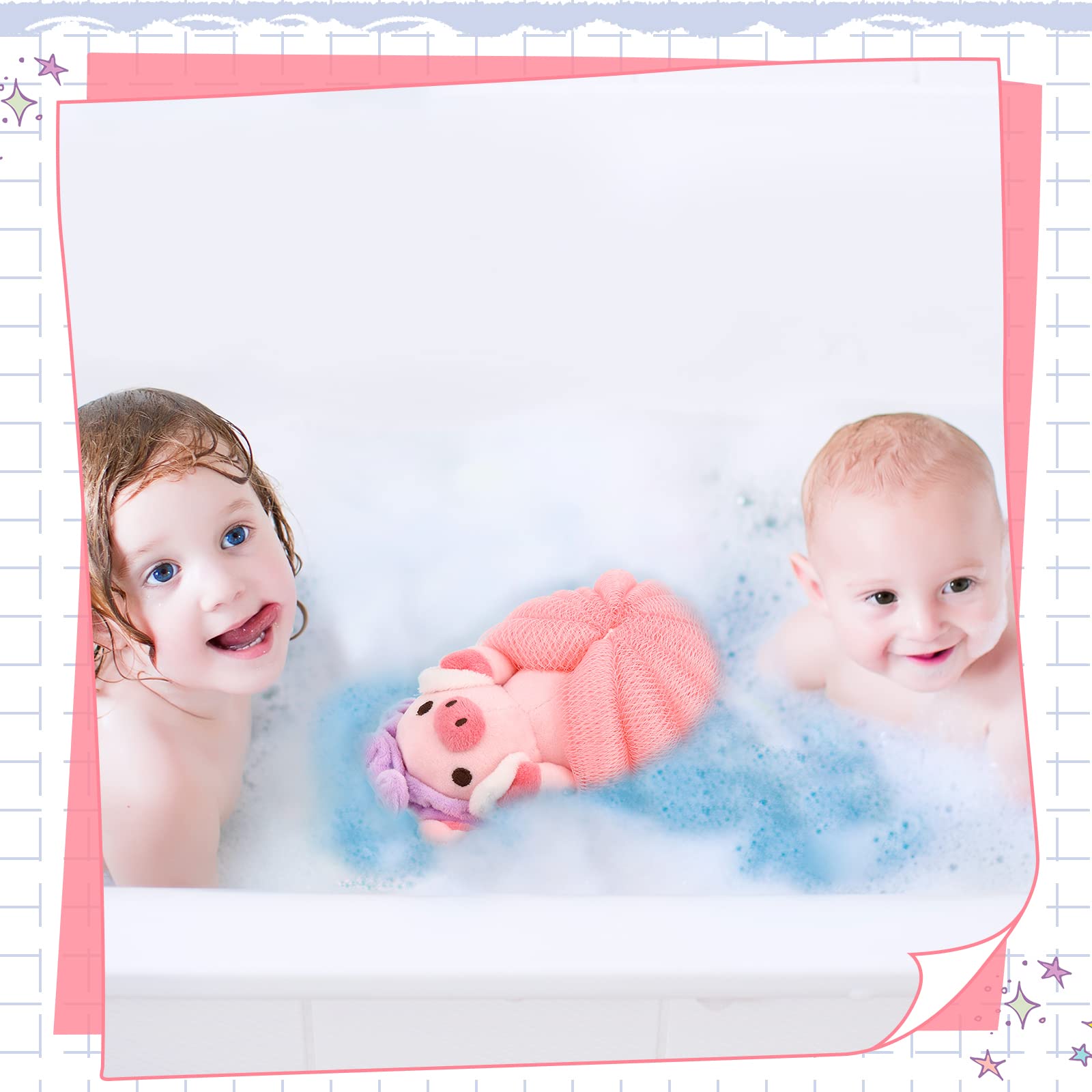 Vesici kids loofah travel pack for on-the-go baths