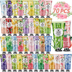 VESPRO 70-pack hand cream set rose bottle delivers daily nourishment for soft hands.