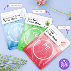 VESPRO aloe-tea-tree-honey mask delivers soothing hydration with plant extracts.