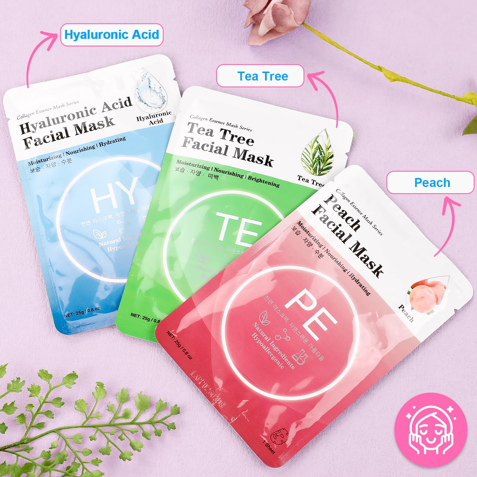 VESPRO collagen essence sheet mask on face shows full coverage and immediate refreshing feel.