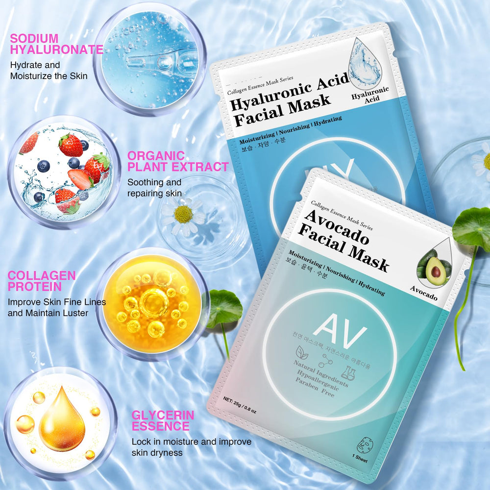 VESPRO mask with plant essence and hyaluronic acid providing hydration