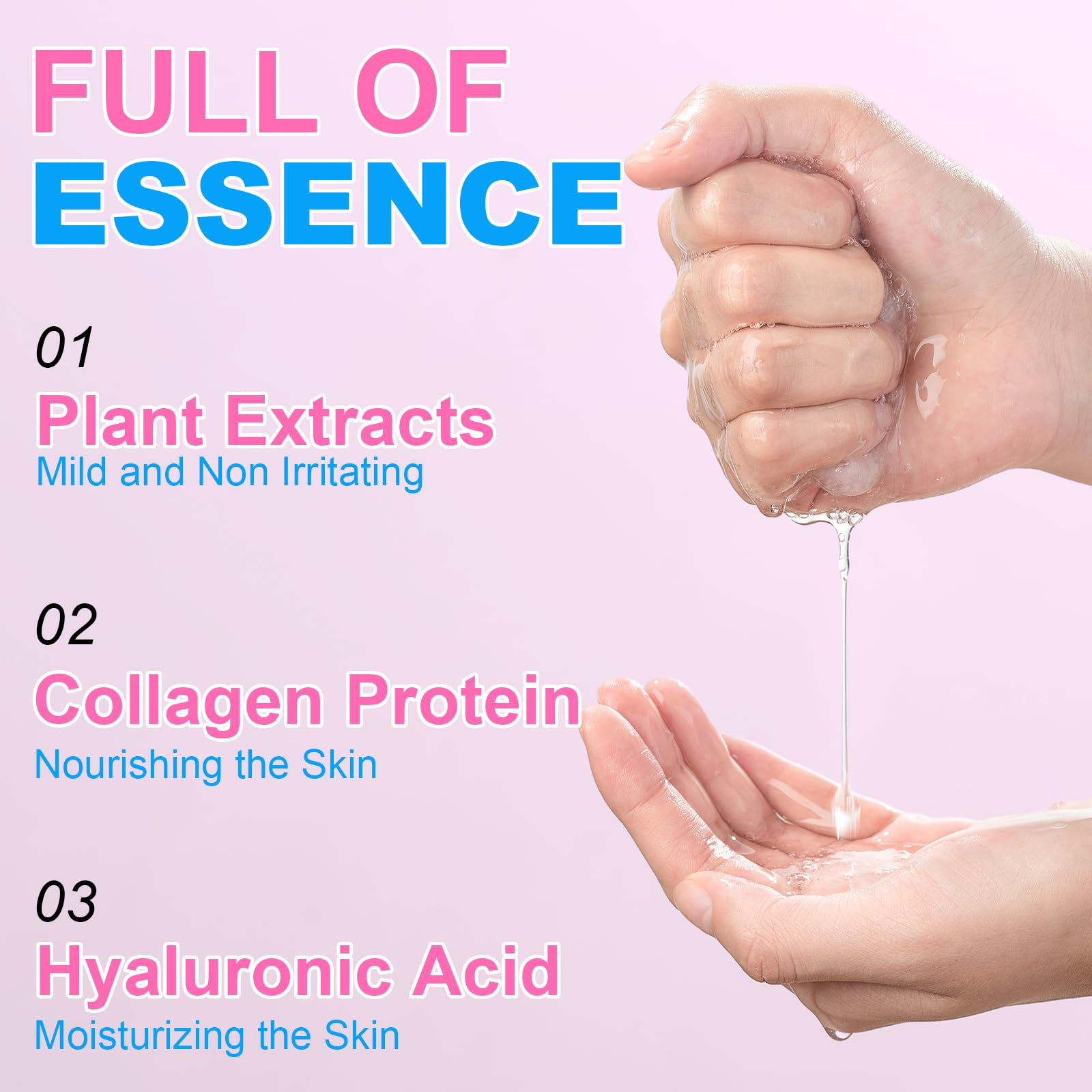 VESPRO collagen essence sheet mask texture closeup reveals soothing formula for comfortable wear.