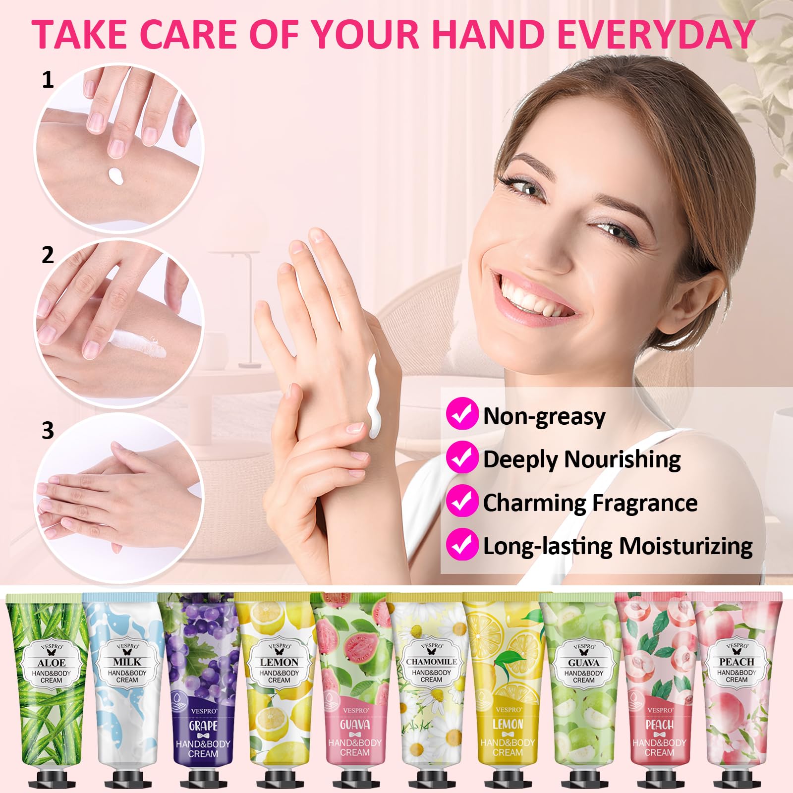 VESPRO deep moisturizing hand cream for dry hands and smooth feel.