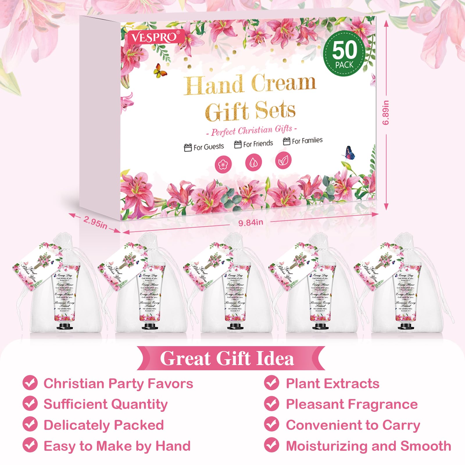 VESPRO hand cream tube close-up highlighting moisturizing formula