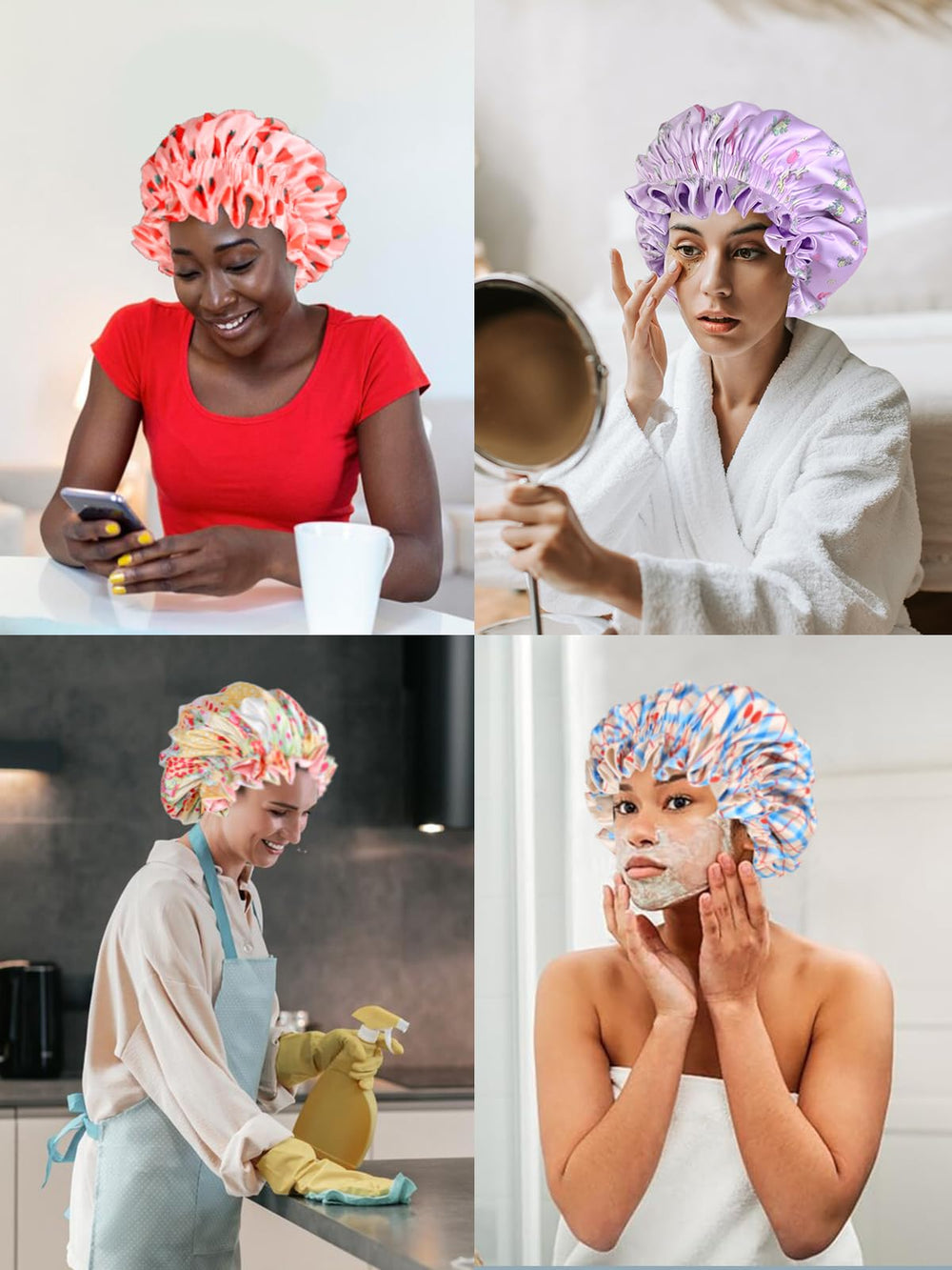 Vettres bonnet stretchy inner band stays in place without leaving skin marks.