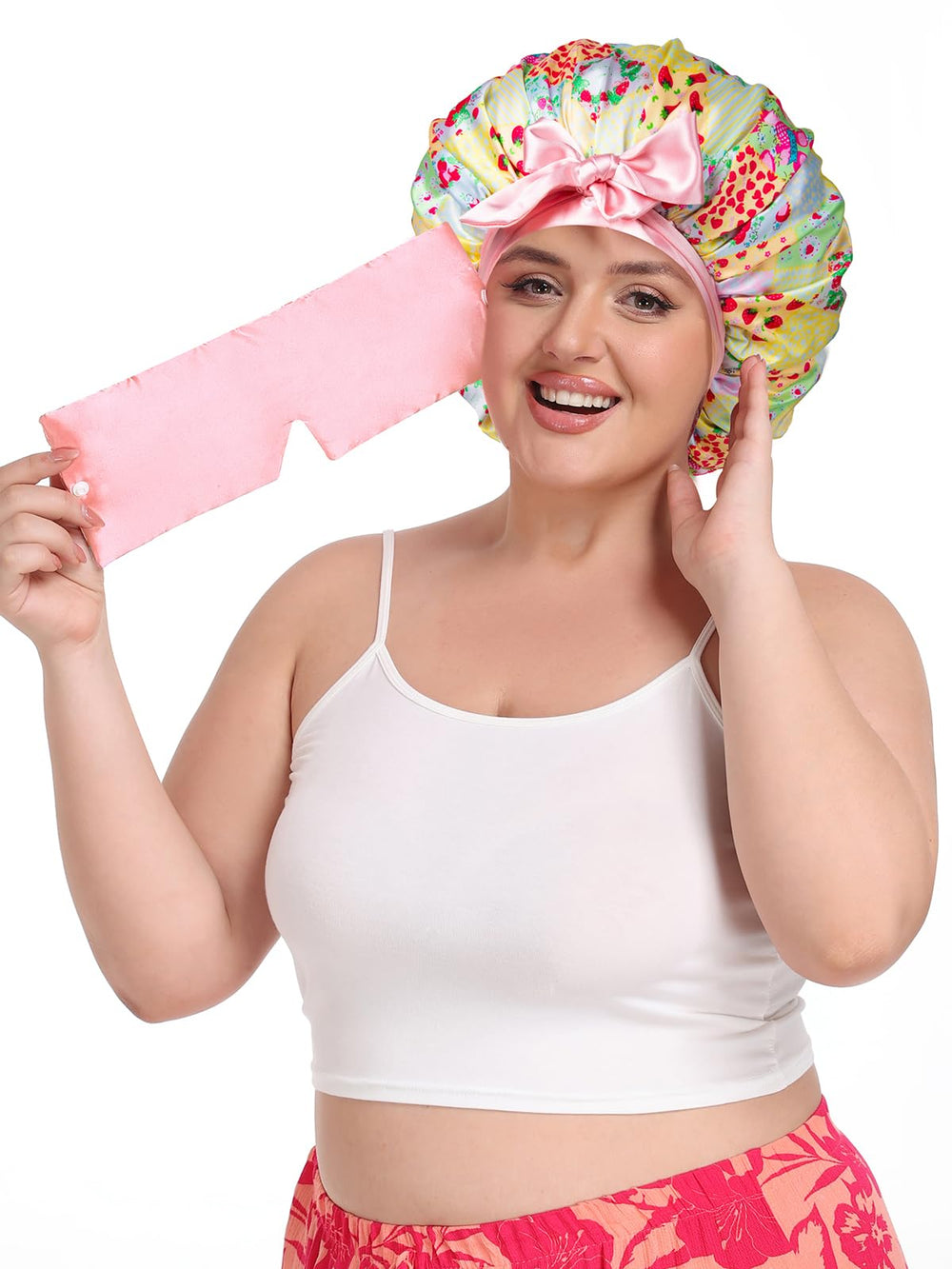 Vettres curly-hair friendly satin bonnet protects natural texture while sleeping.