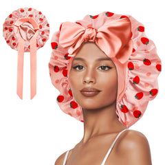 Vettres satin sleep bonnet close-up shows soft texture for moisture protection