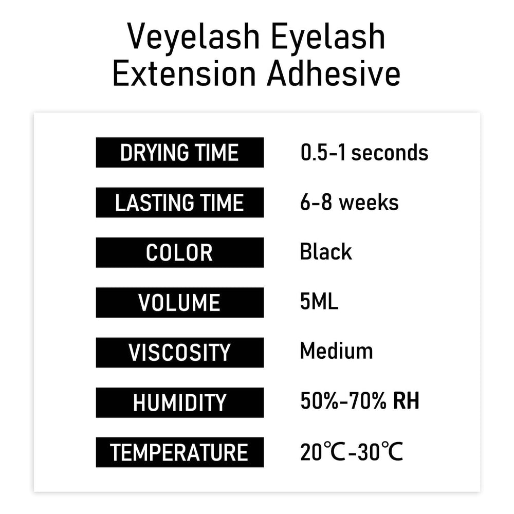VEYES INC eyelash extension glue latex-free close-up underscores safe materials for professionals