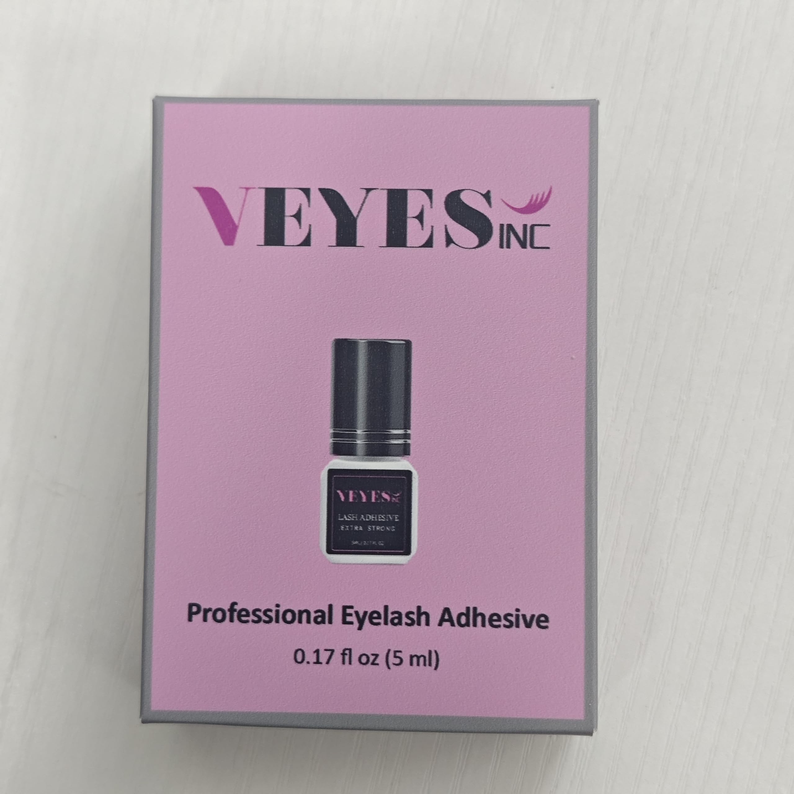 VEYES INC eyelash extension glue professional-use label close-up communicates salon-grade performance