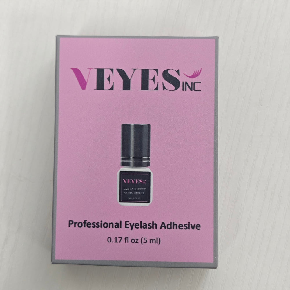 VEYES INC eyelash extension glue professional-use label close-up communicates salon-grade performance
