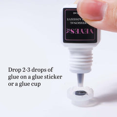 VEYES INC eyelash extension glue viscosity close-up emphasizes strong hold for semi-permanent lashes