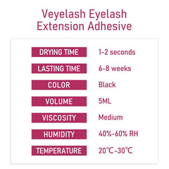 VEYES INC Lash Glue demonstrates up to 8 weeks bond for lasting lash extensions.