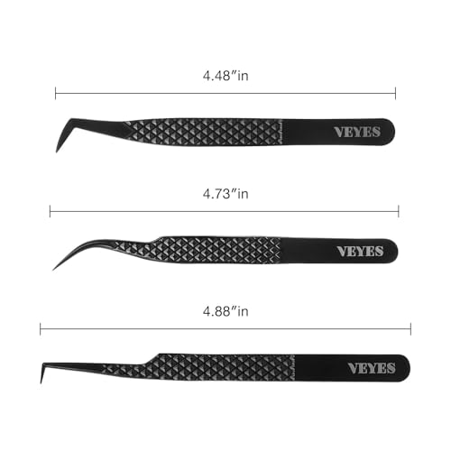 VEYES INC lash tweezers ergonomic curved grip for easy classic lash application