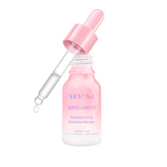 VEYES INC Super Lash Bonder bottle closeup demonstrates a lash extension accelerator for faster hold.