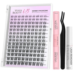 VEYESBEAUTY Aliva cluster lashes tray closeup for dramatic volume options.