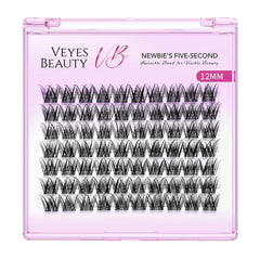 VEYESBEAUTY five-second lashes tray speeds morning makeup routine.