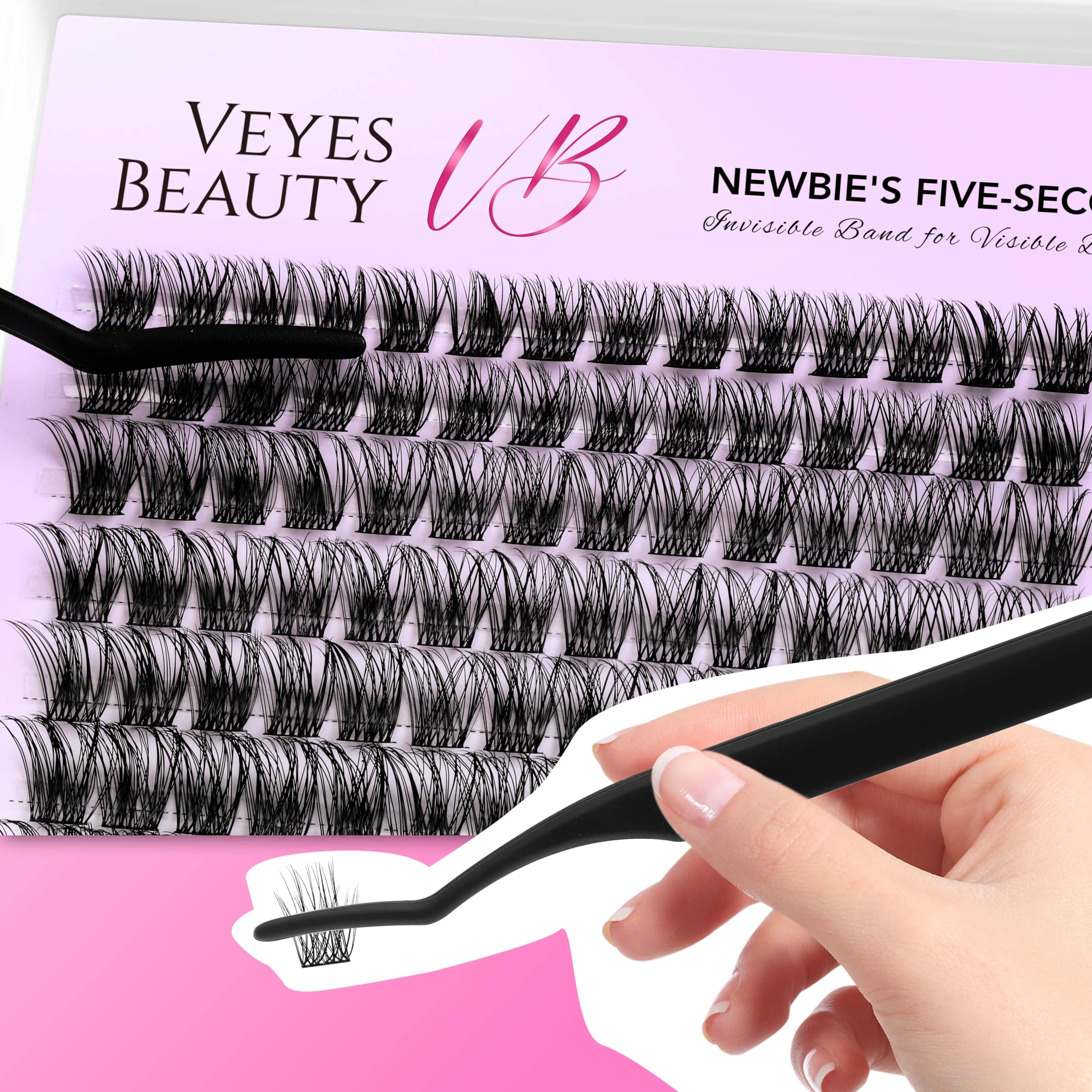VEYESBEAUTY lash-application-tool closeup demonstrates simple DIY process.