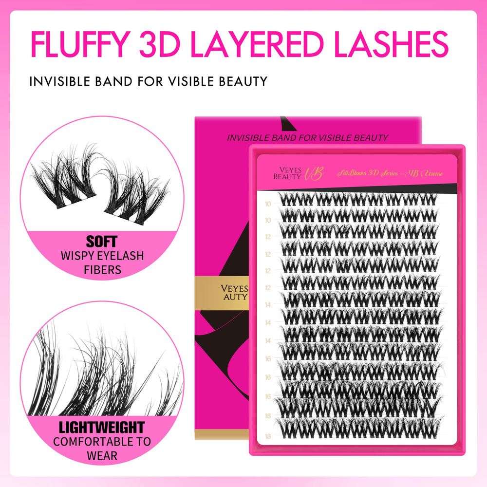 VEYESBEAUTY thin soft lash bands for comfortable all-day wear