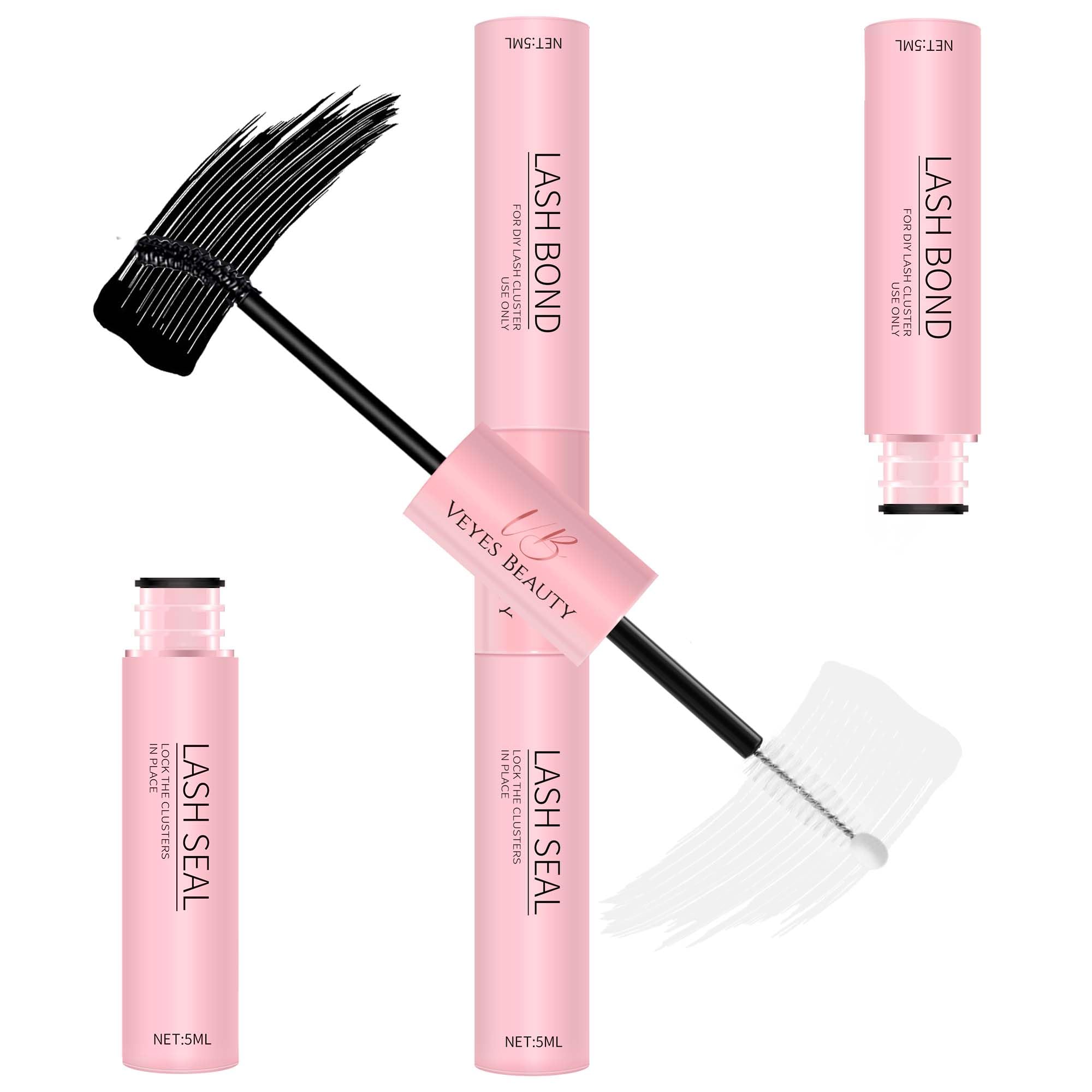 VEYESBEAUTY lash bond and seal with spiral brush for precise DIY lash application.