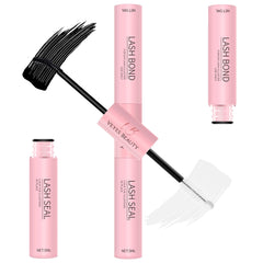 VEYESBEAUTY lash bond and seal with spiral brush for precise DIY lash application.