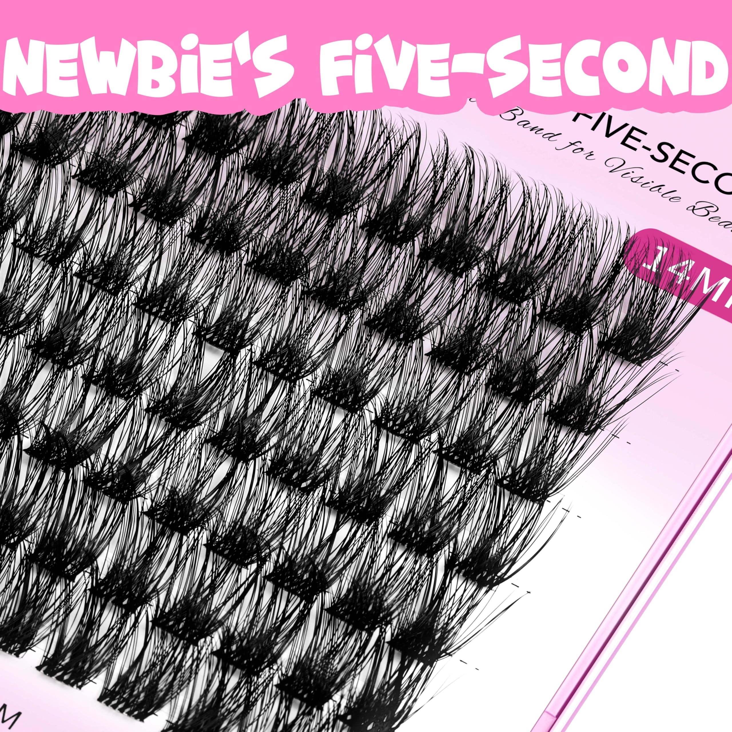 VEYESBEAUTY lash clusters being picked up with an applicator for quick DIY use