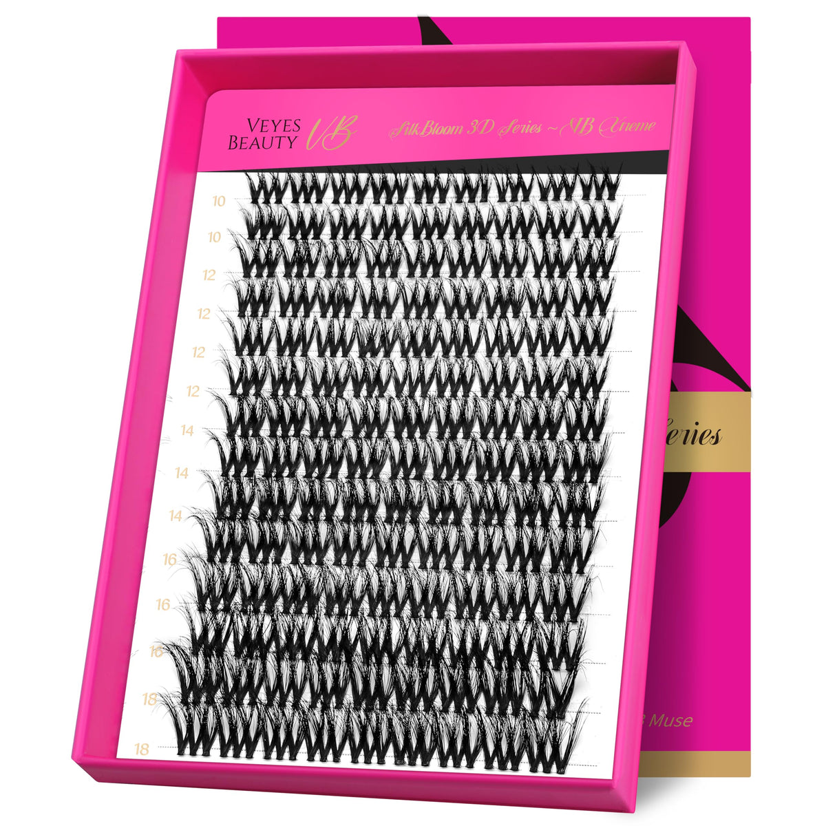 VEYESBEAUTY lash clusters show 3D layered fluffy volume for natural lift