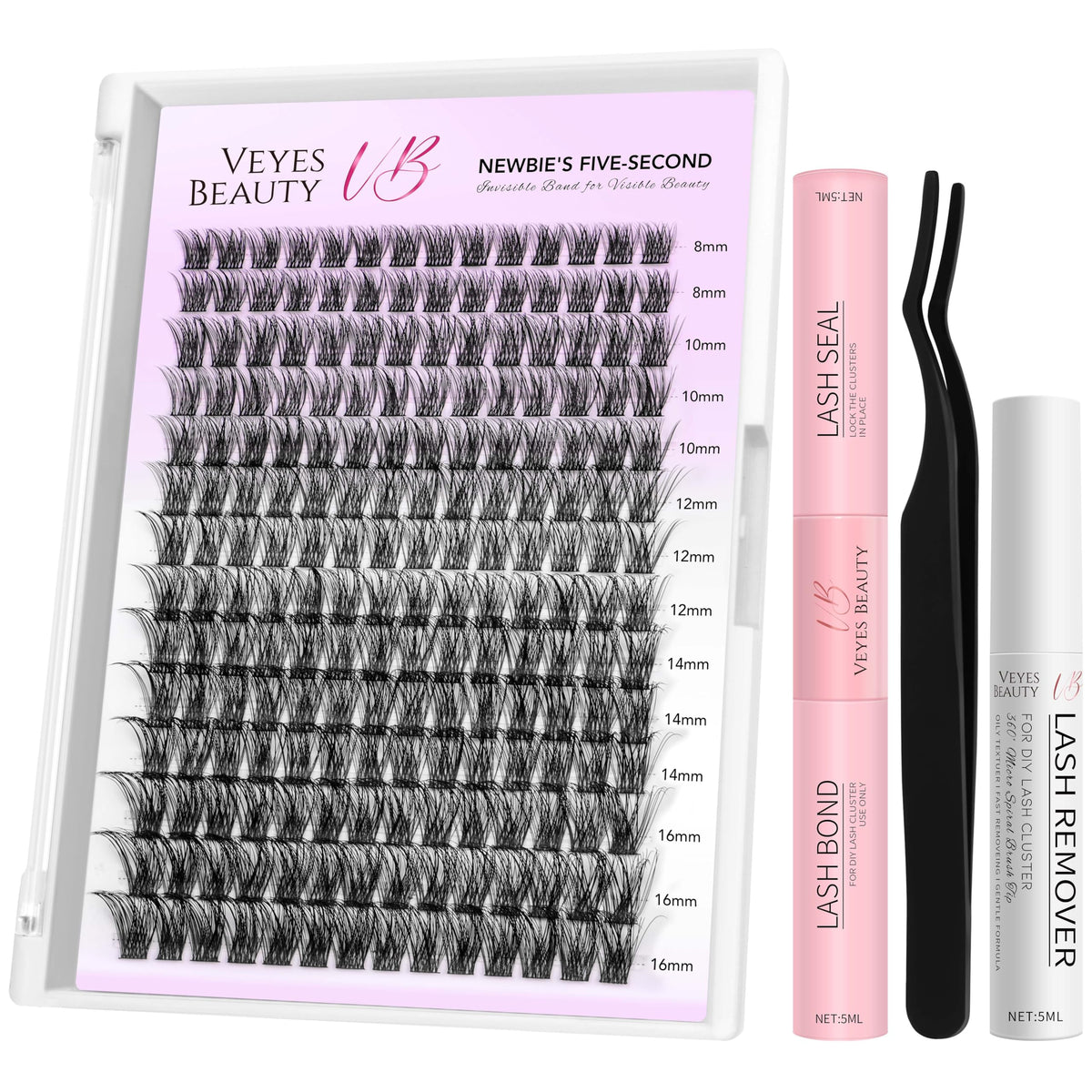 VEYESBEAUTY Lash Clusters Kit wispy lashes for effortless daily enhancement.